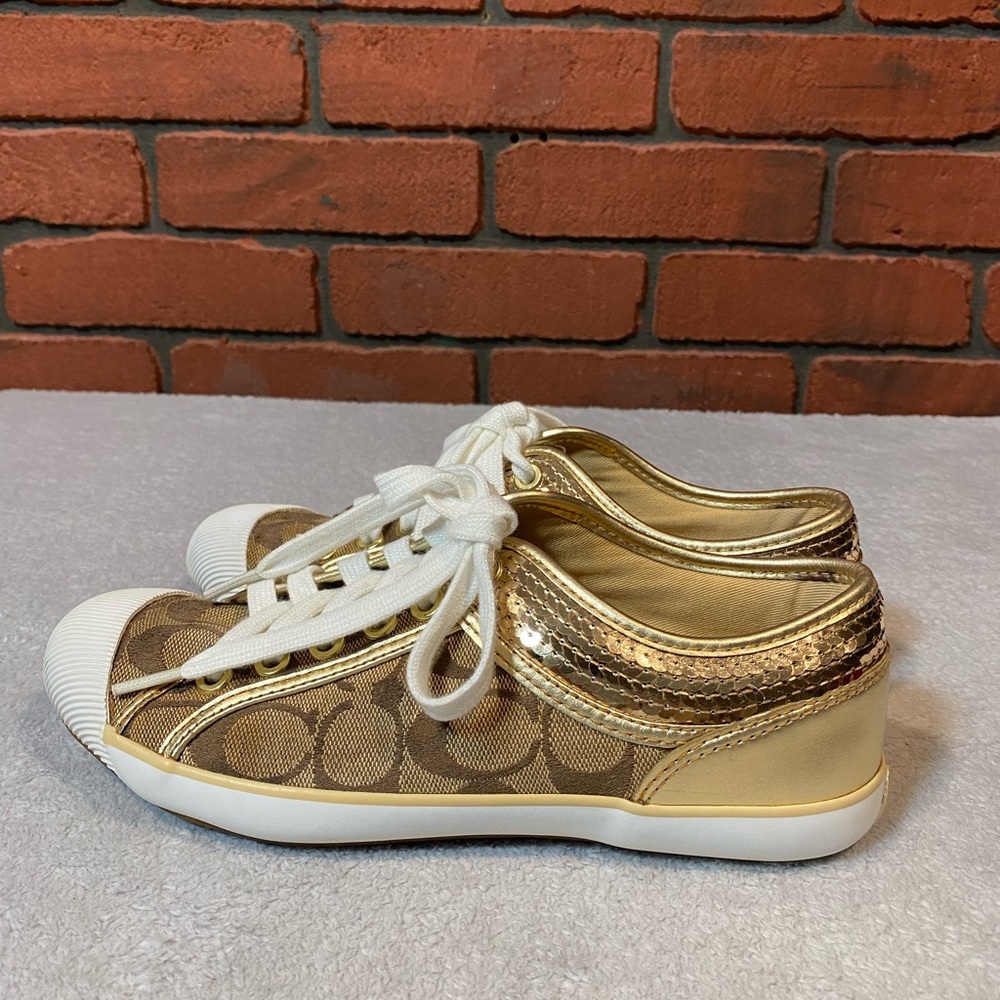 Coach Zorra Sneakers Gold Women’s‎ Size 6B - Picture 4 of 7